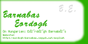 barnabas eordogh business card